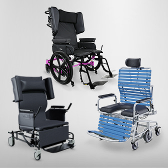 Collage of bariatric seating options by Broda