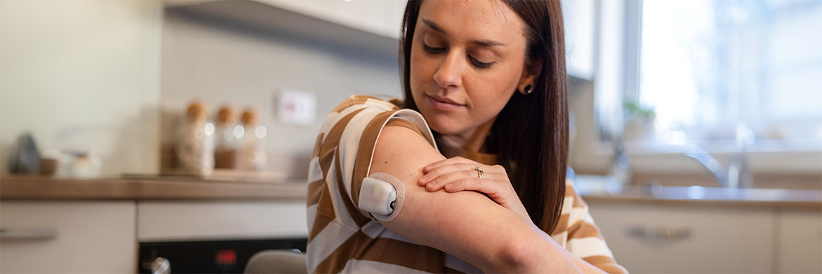 Woman with an insulin pump